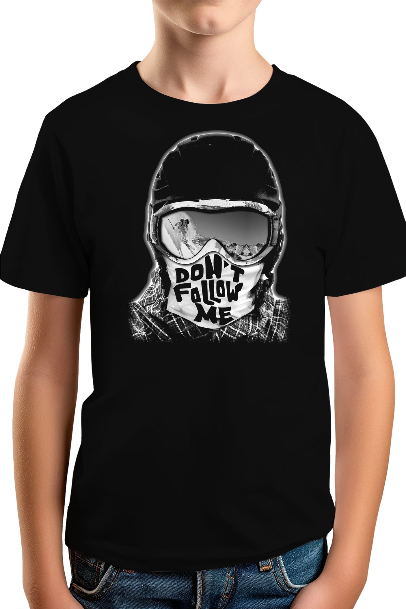 T-Shirt Garçon Don't follow me ski