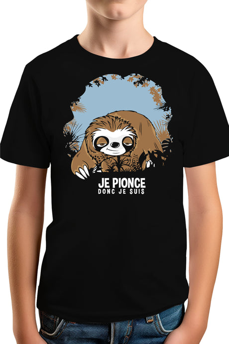 T-Shirt Garçon Je pionce donc je suis