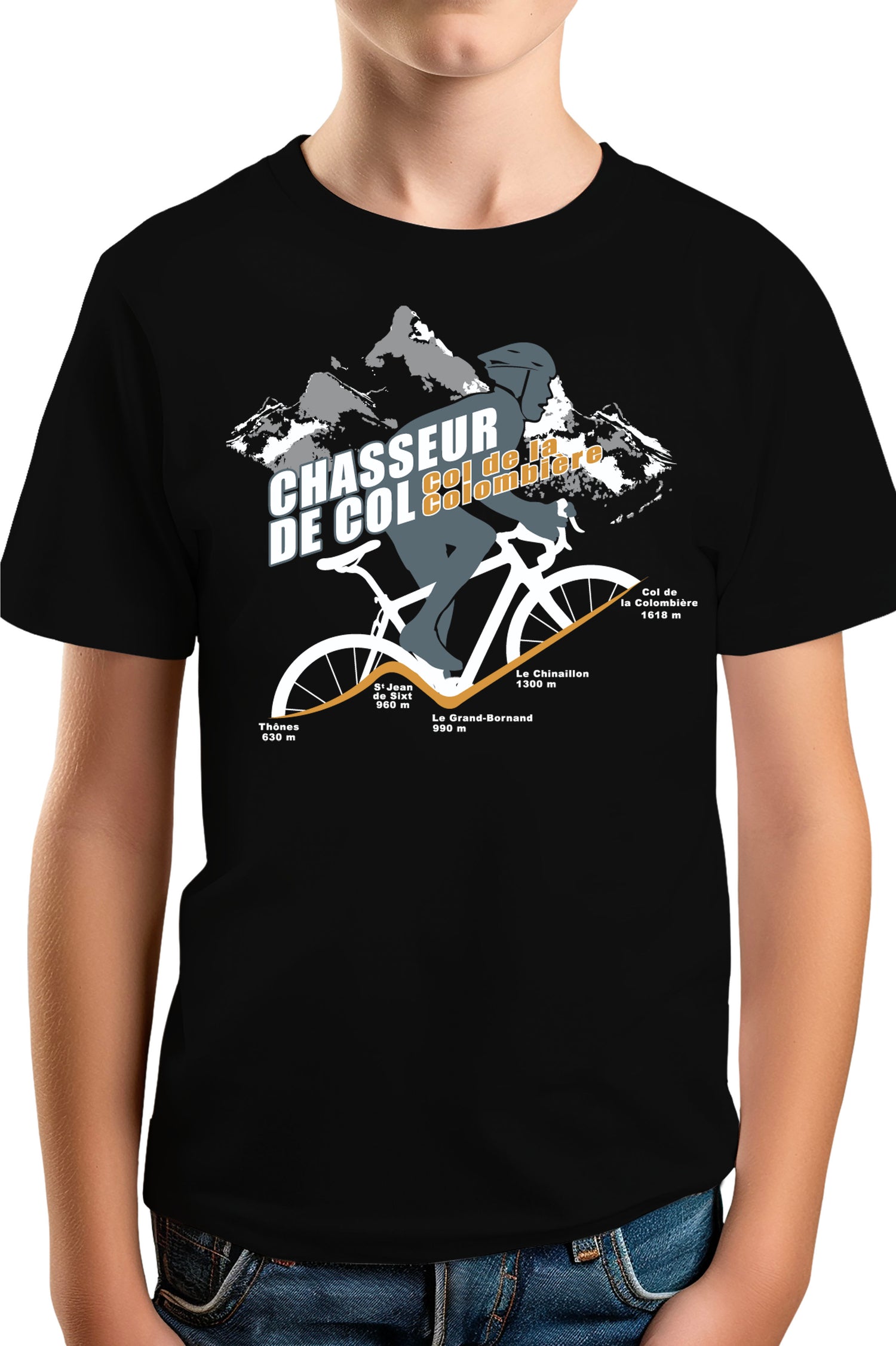T-Shirt Garçon Vélo Chasseur de col Colombière