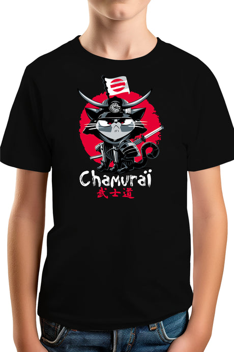 T-Shirt Garçon Chat en samouraï