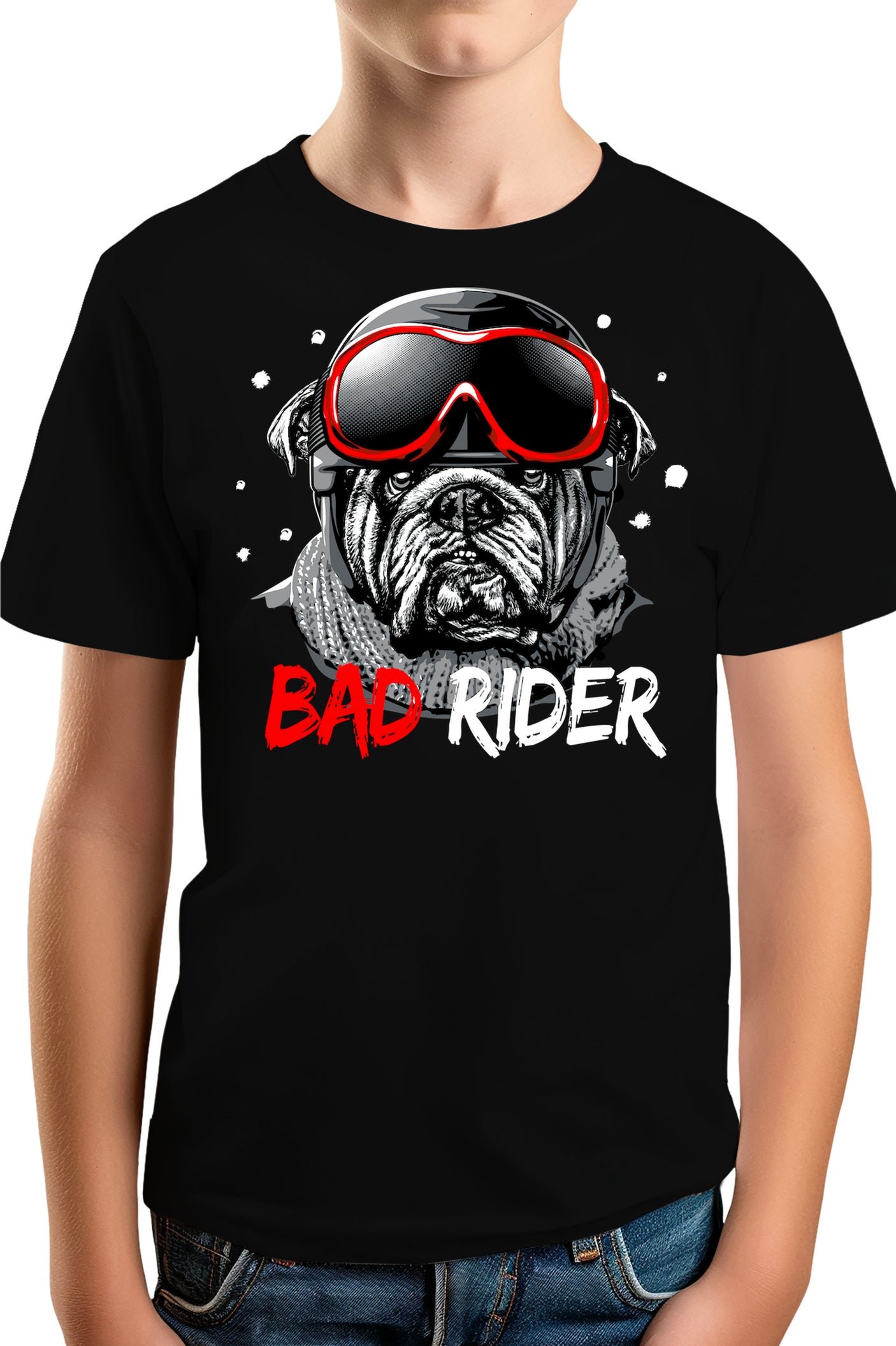 T-Shirt Garçon Un rider chien pas facile