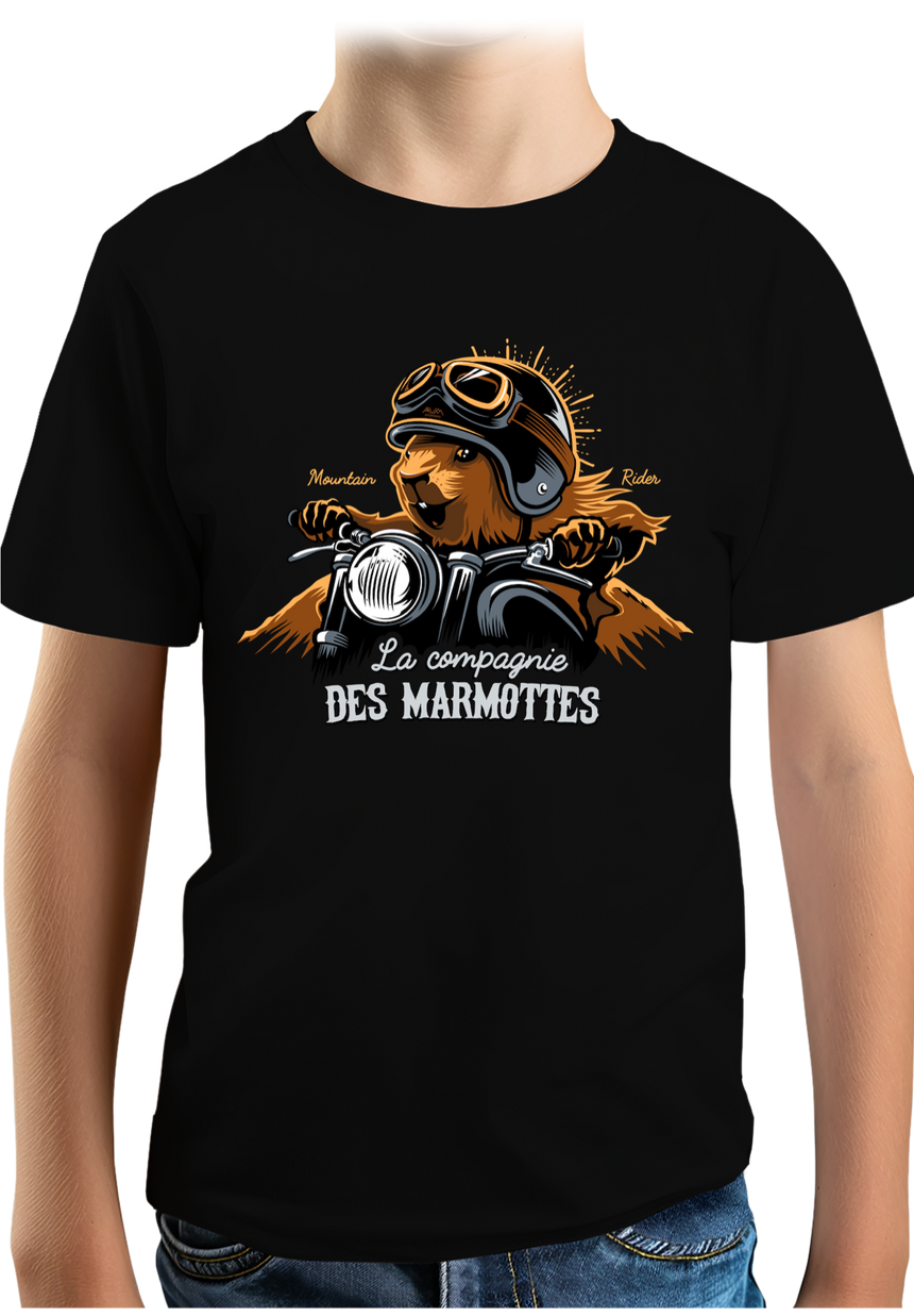 T-Shirt Garçon Compagnie des Marmottes en Moto