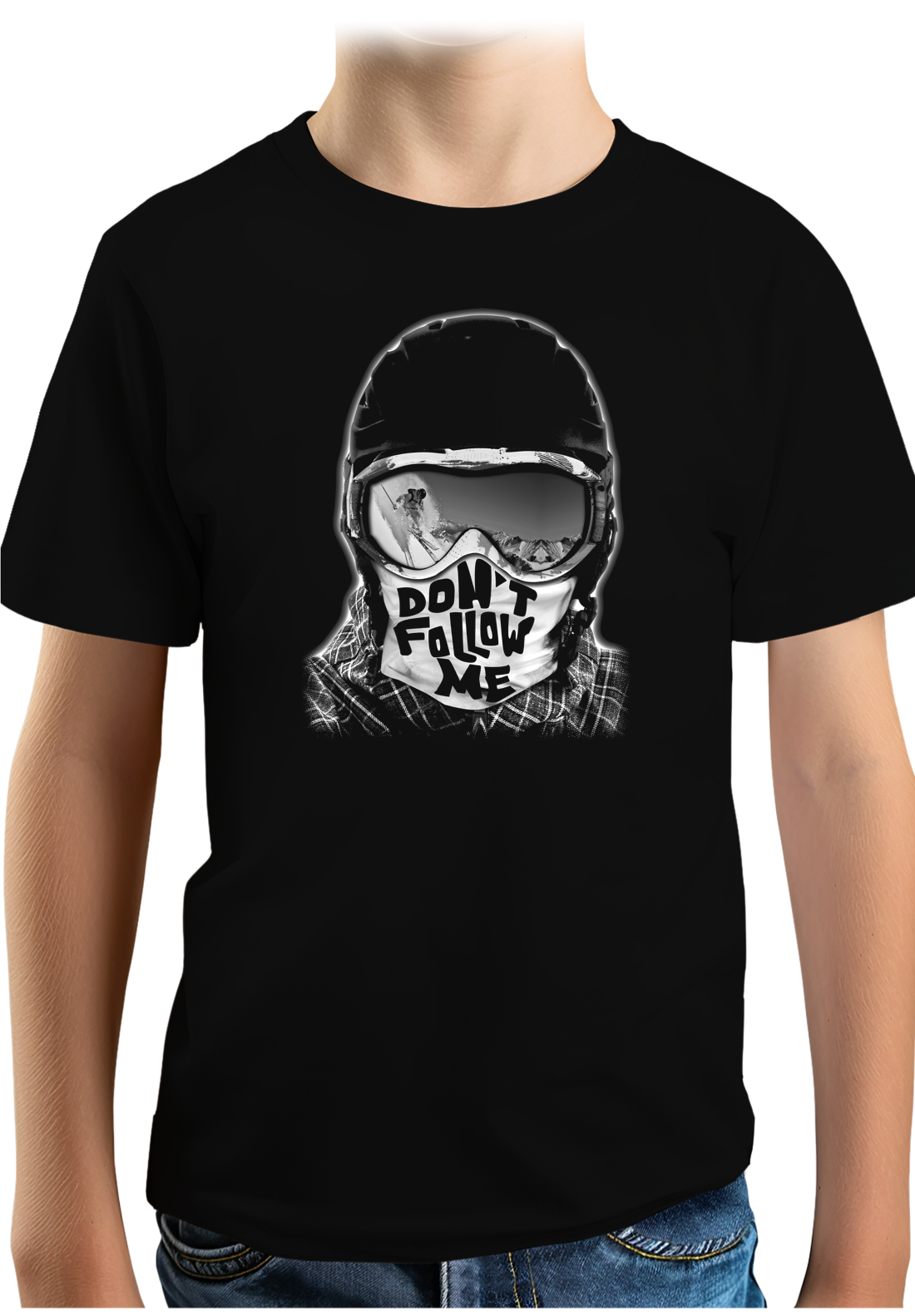 T-Shirt Garçon Don't follow me ski