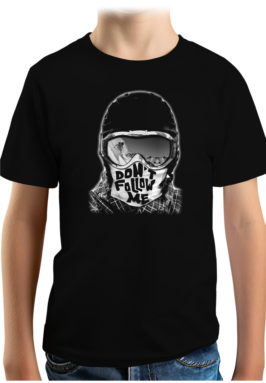 T-Shirt Garçon Don't follow me en ski