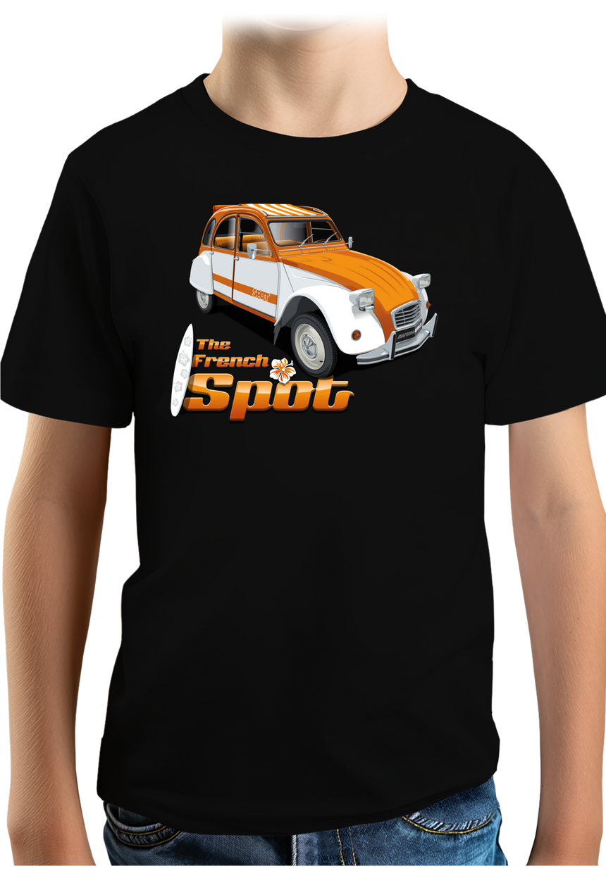 T-Shirt Garçon Voiture 2CV French spot sud avec surf