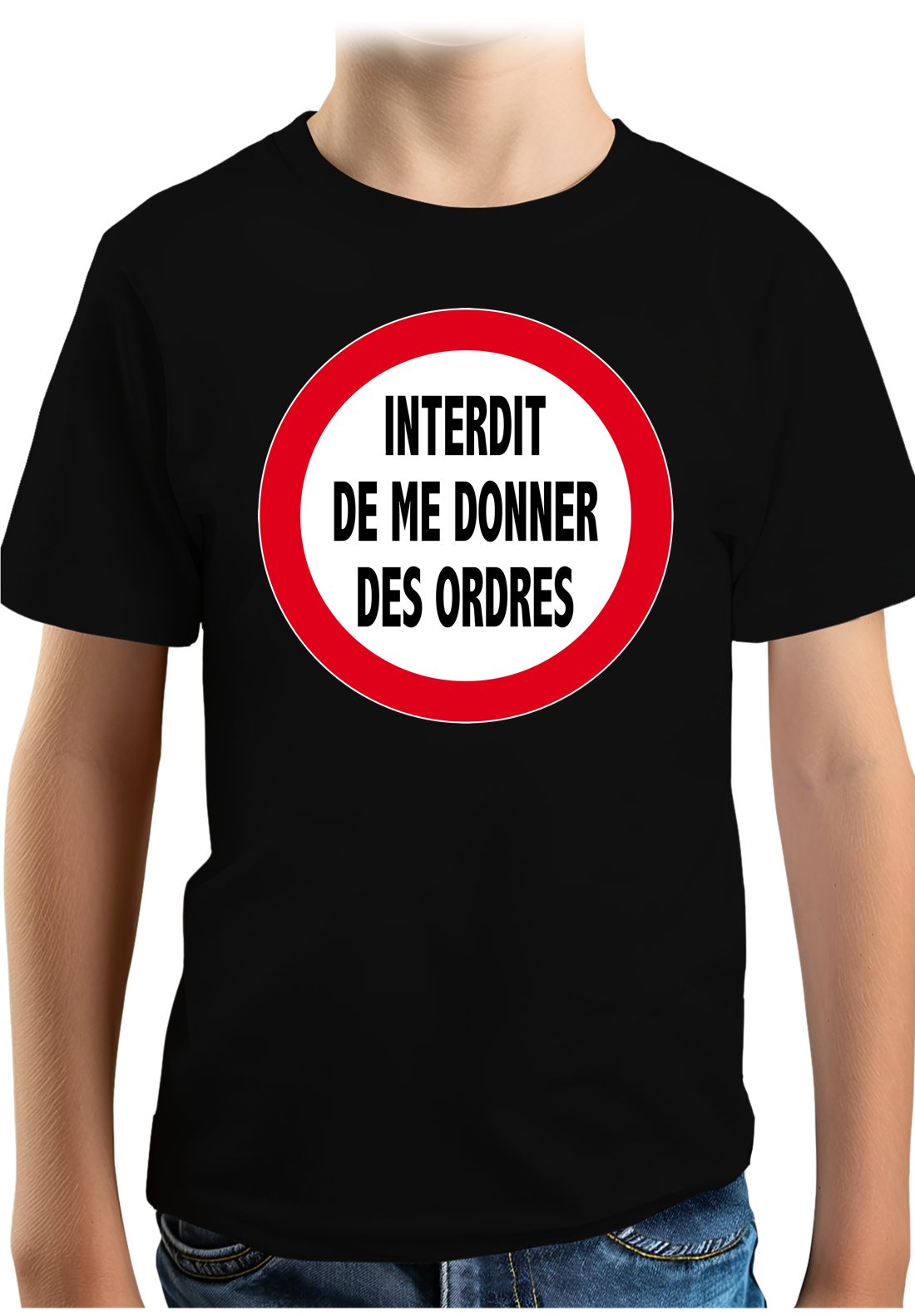 T-Shirt Garçon Interdit de me donner des ordres