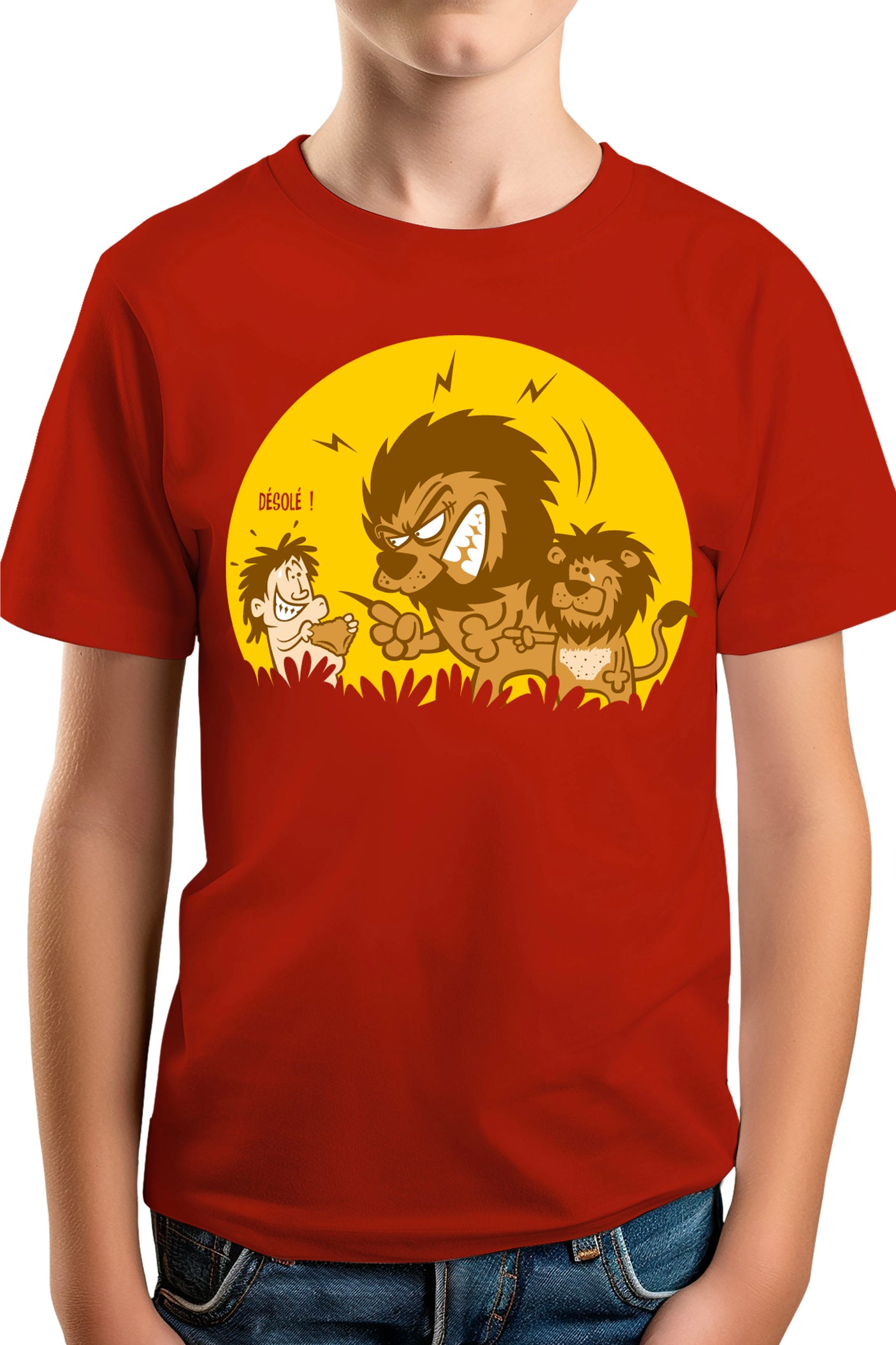 T-Shirt Garçon Lion et bébé