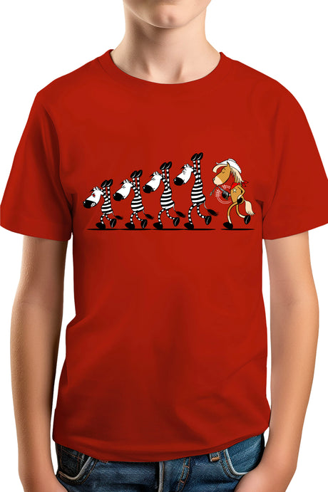 T-Shirt Garçon Fin de cavale zèbre et cheval