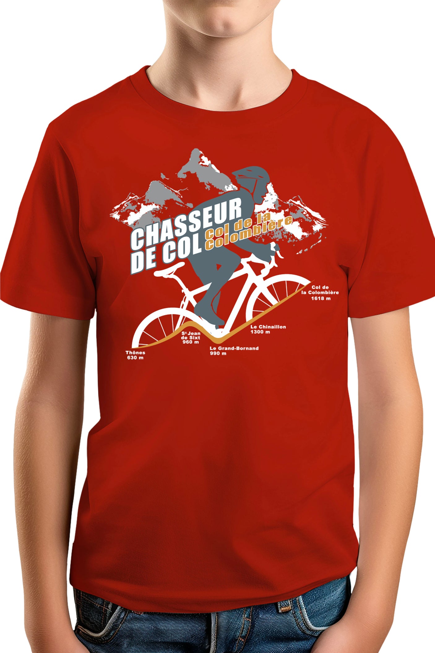 T-Shirt Garçon Vélo Chasseur de col Colombière