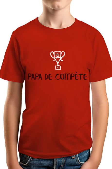 T-Shirt Garçon Un super papa de compète (encre gonflante)