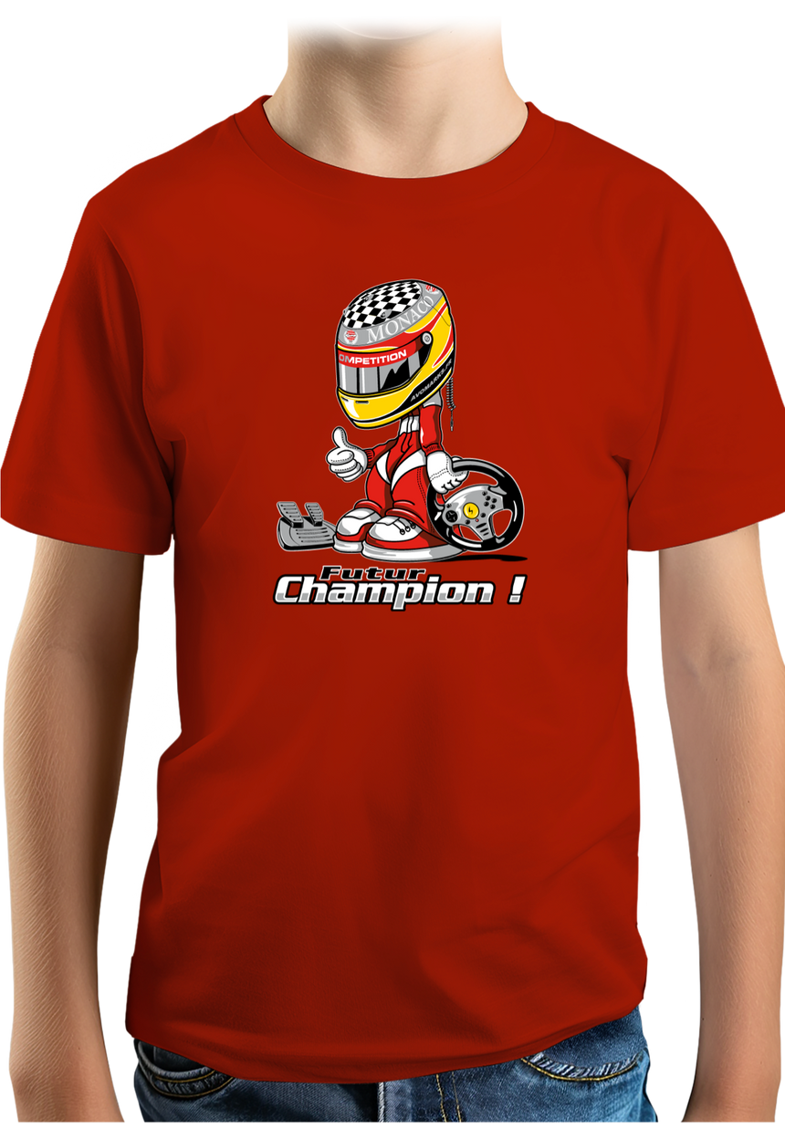 T-Shirt Garçon Futur champion de course