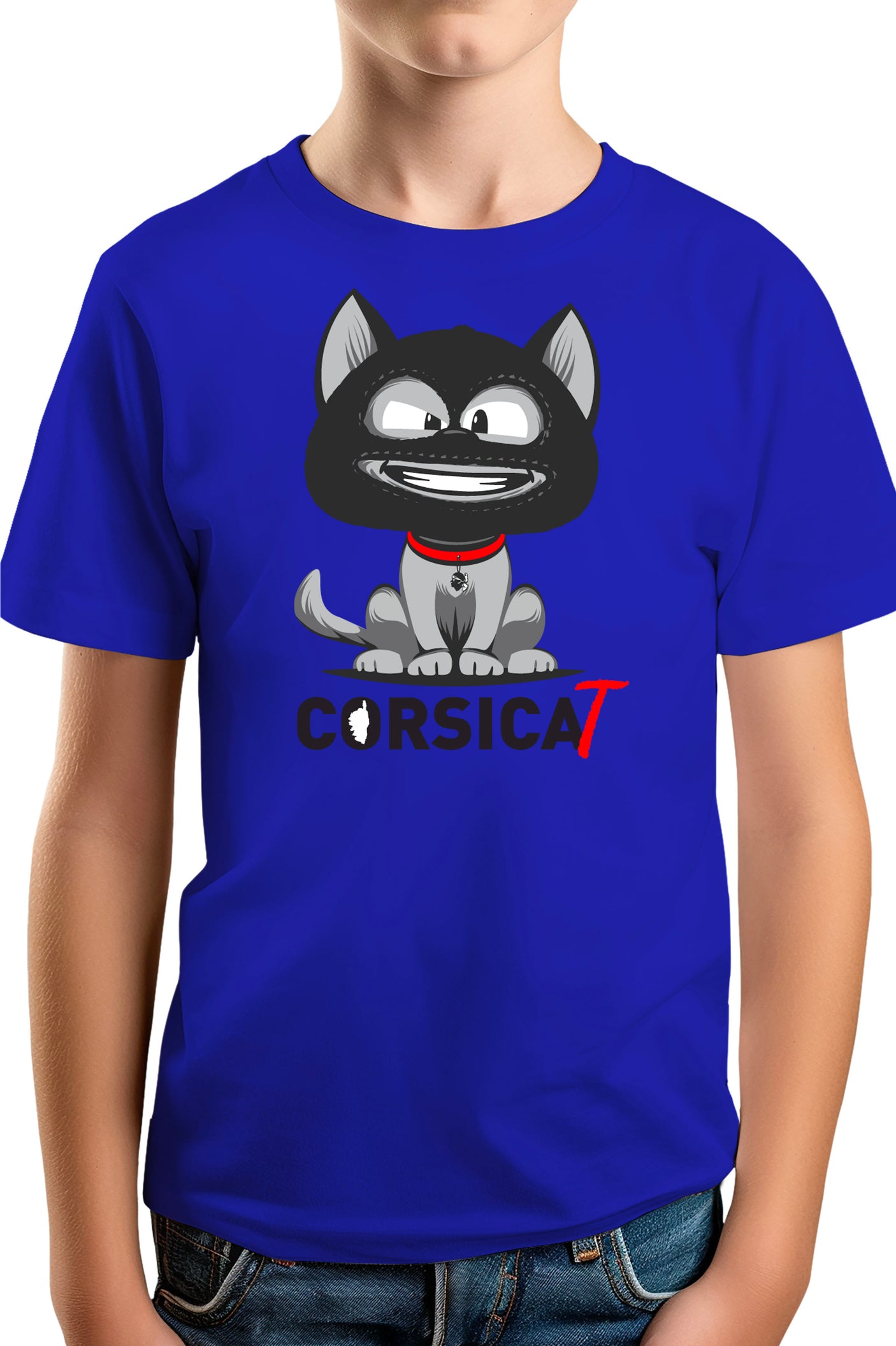 T-Shirt Garçon Chat Corse cagoulé
