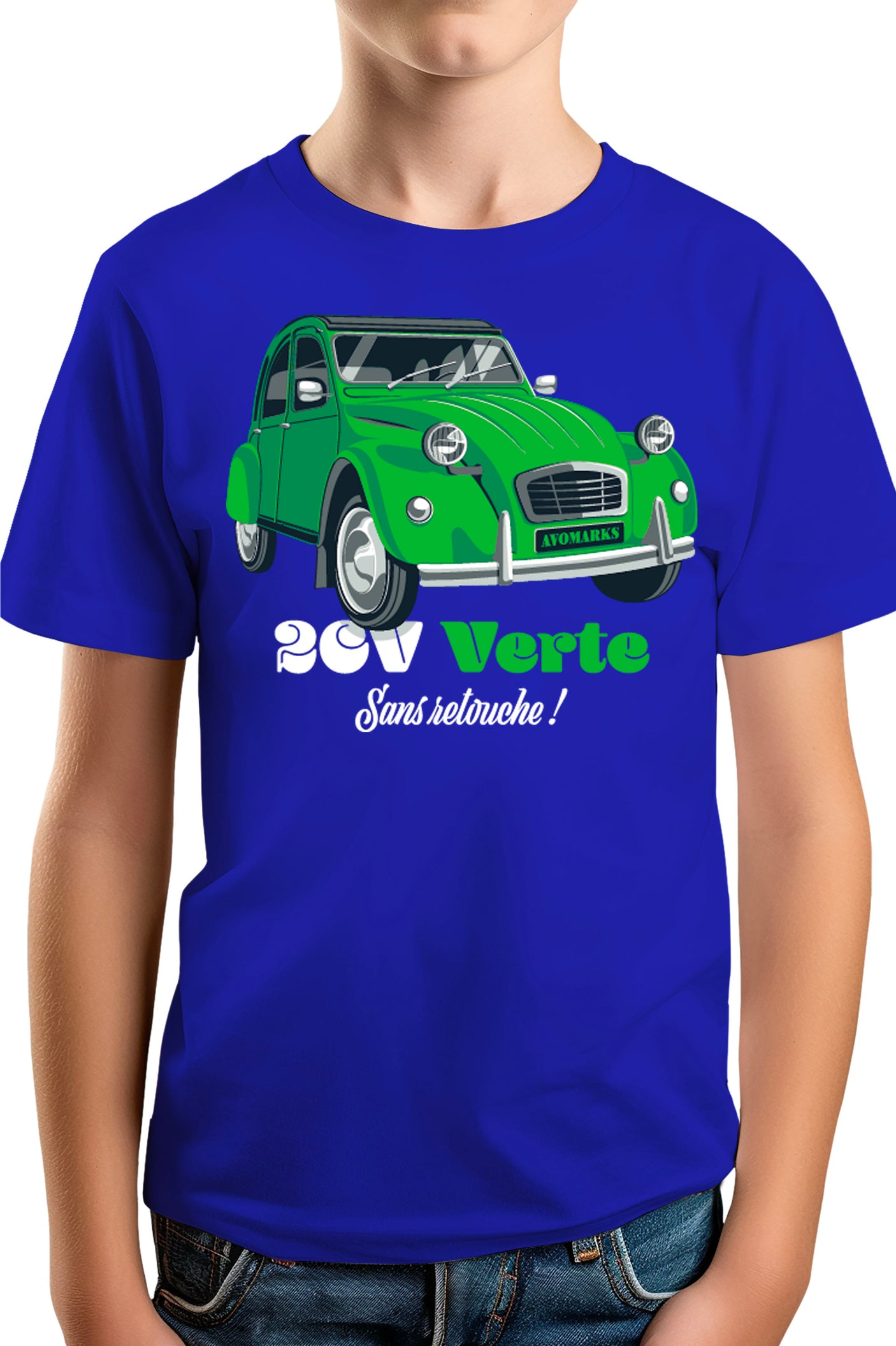 T-Shirt Garçon Deuch verte sans retouche