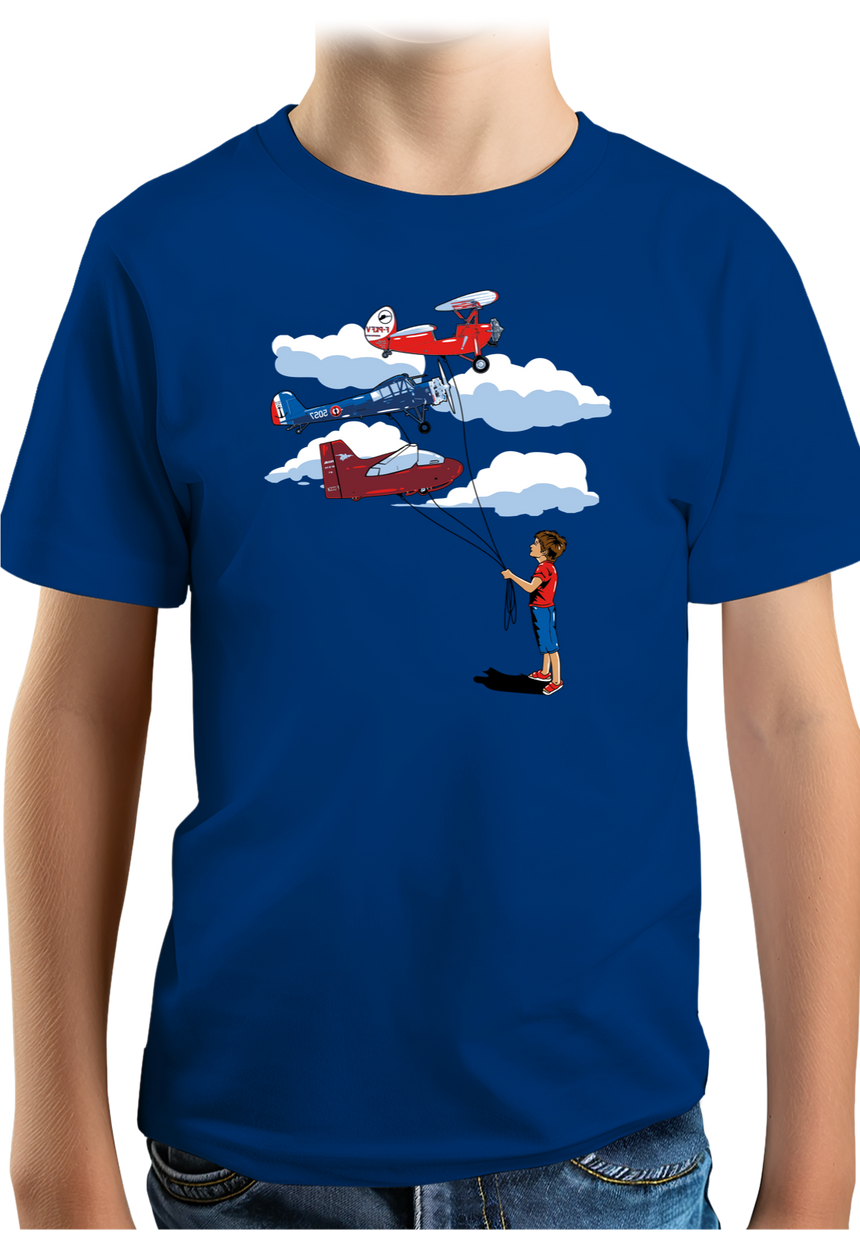 T-Shirt Garçon Enfant Avec 3 ballons Avion
