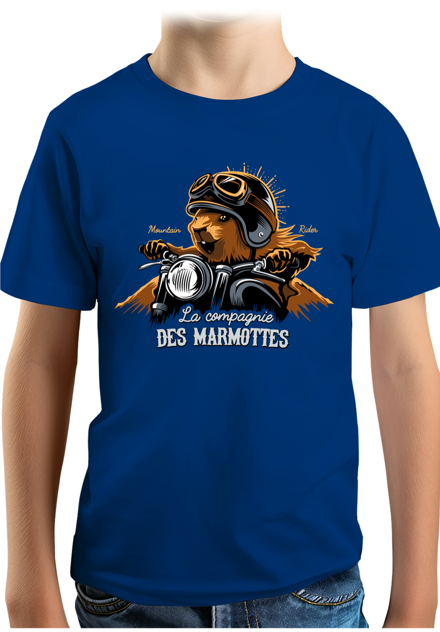 T-Shirt Garçon Compagnie des Marmottes en Moto