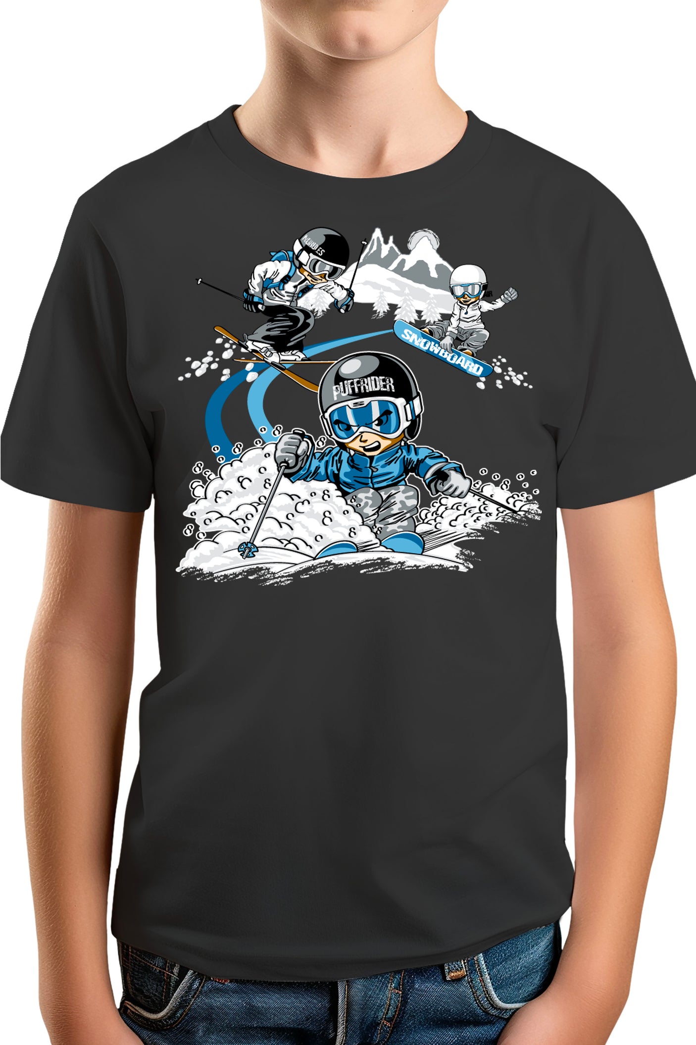 T-Shirt Garçon 3 garçons ski et surf