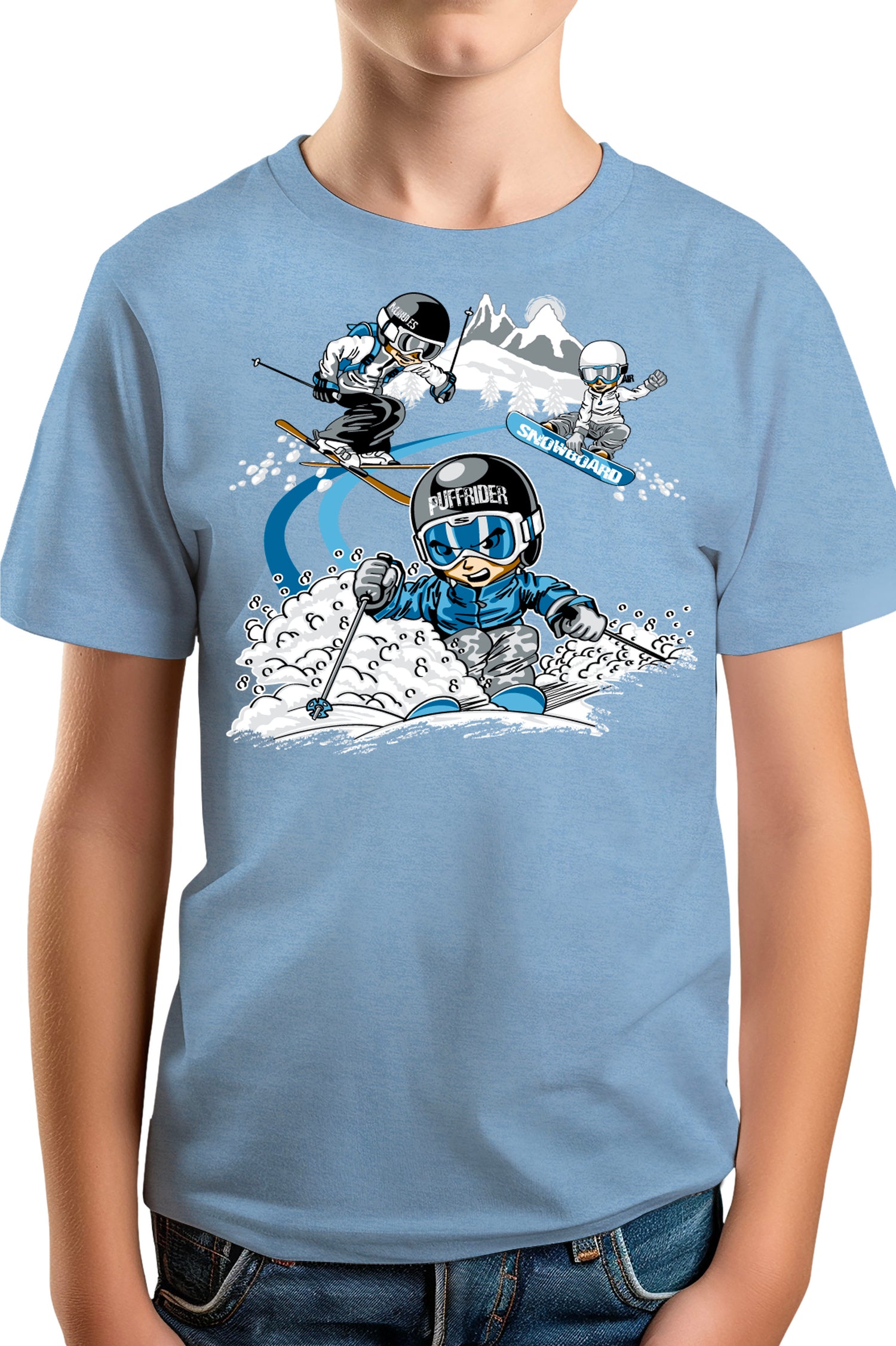 T-Shirt Garçon 3 garçons ski et surf