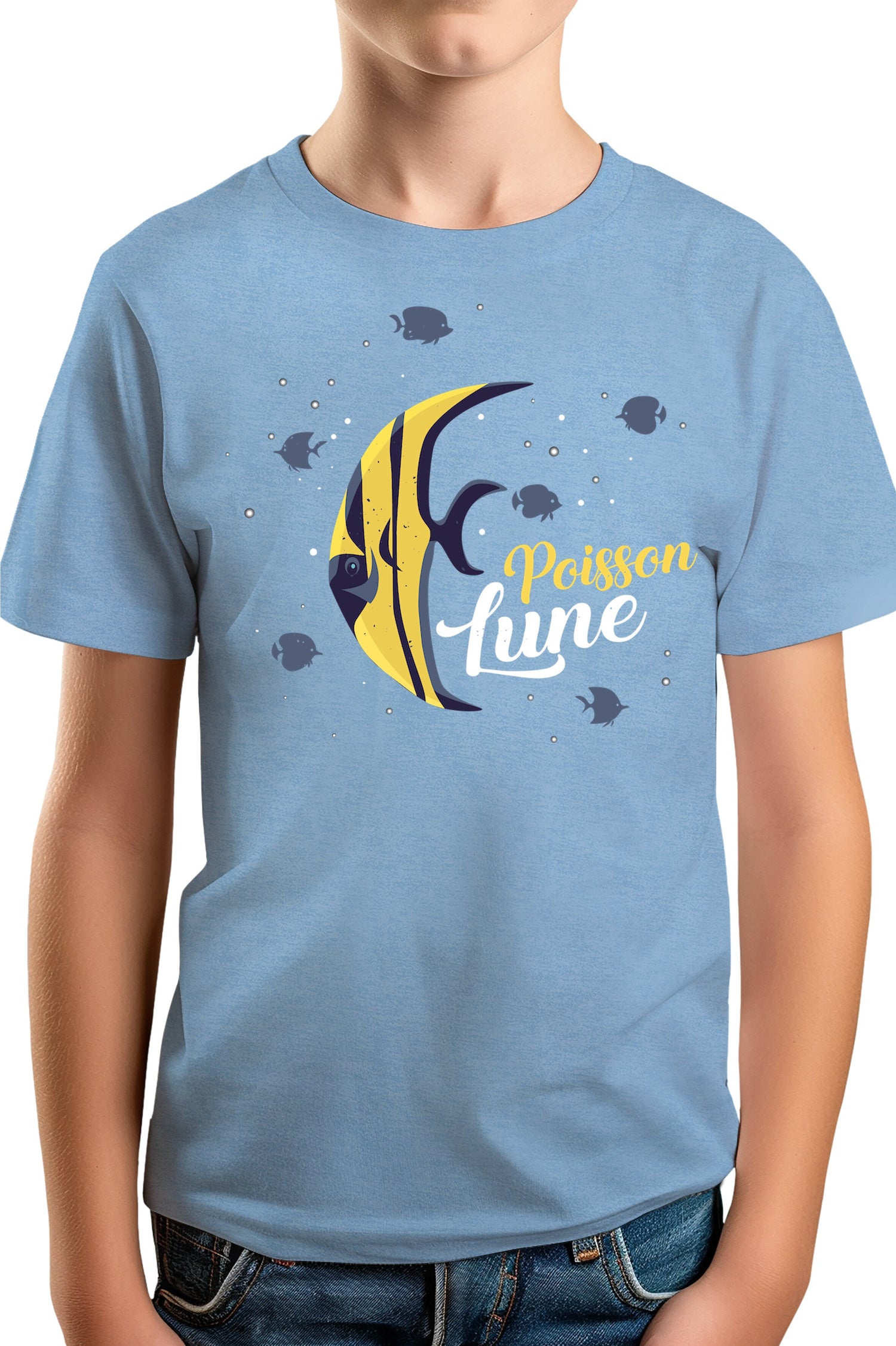 T-Shirt Garçon Poisson lune avec strass