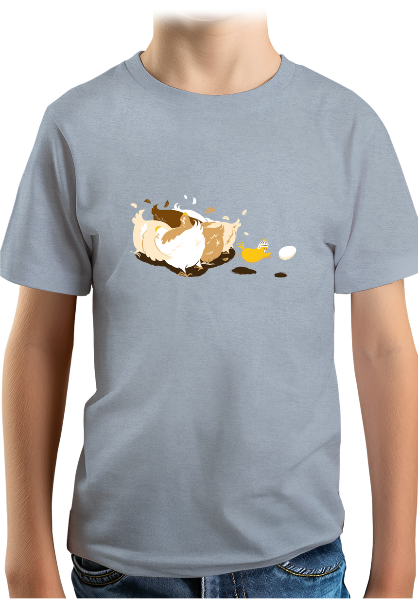 T-Shirt Garçon Poule et poussin qui jouent au rugby