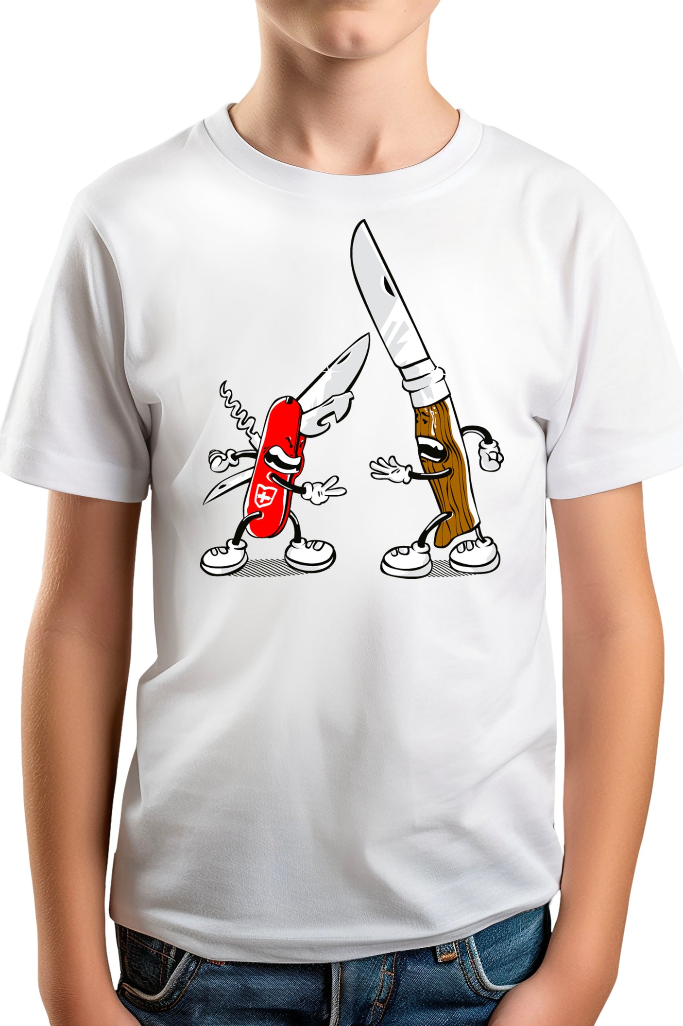 T-Shirt Garçon ShifumI couteaux Suisse et Opinel