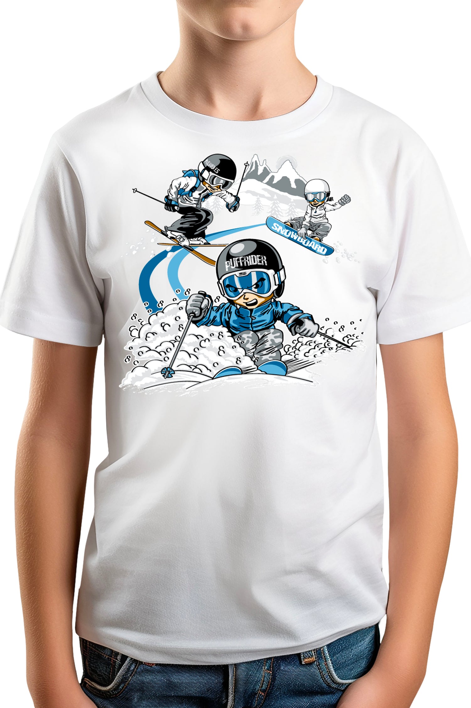 T-Shirt Garçon 3 garçons ski et surf