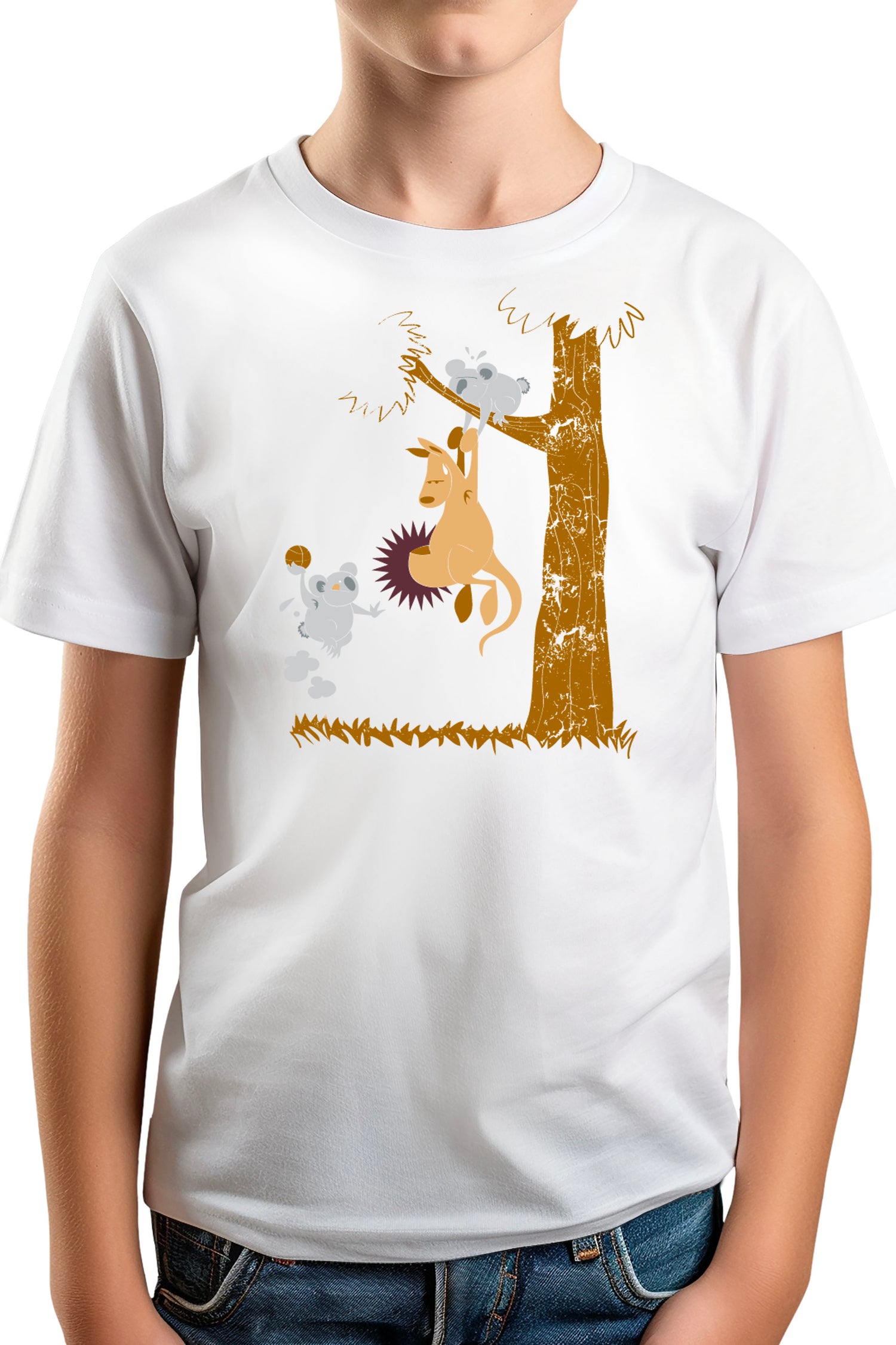 T-Shirt Garçon Basket kangourou et koala