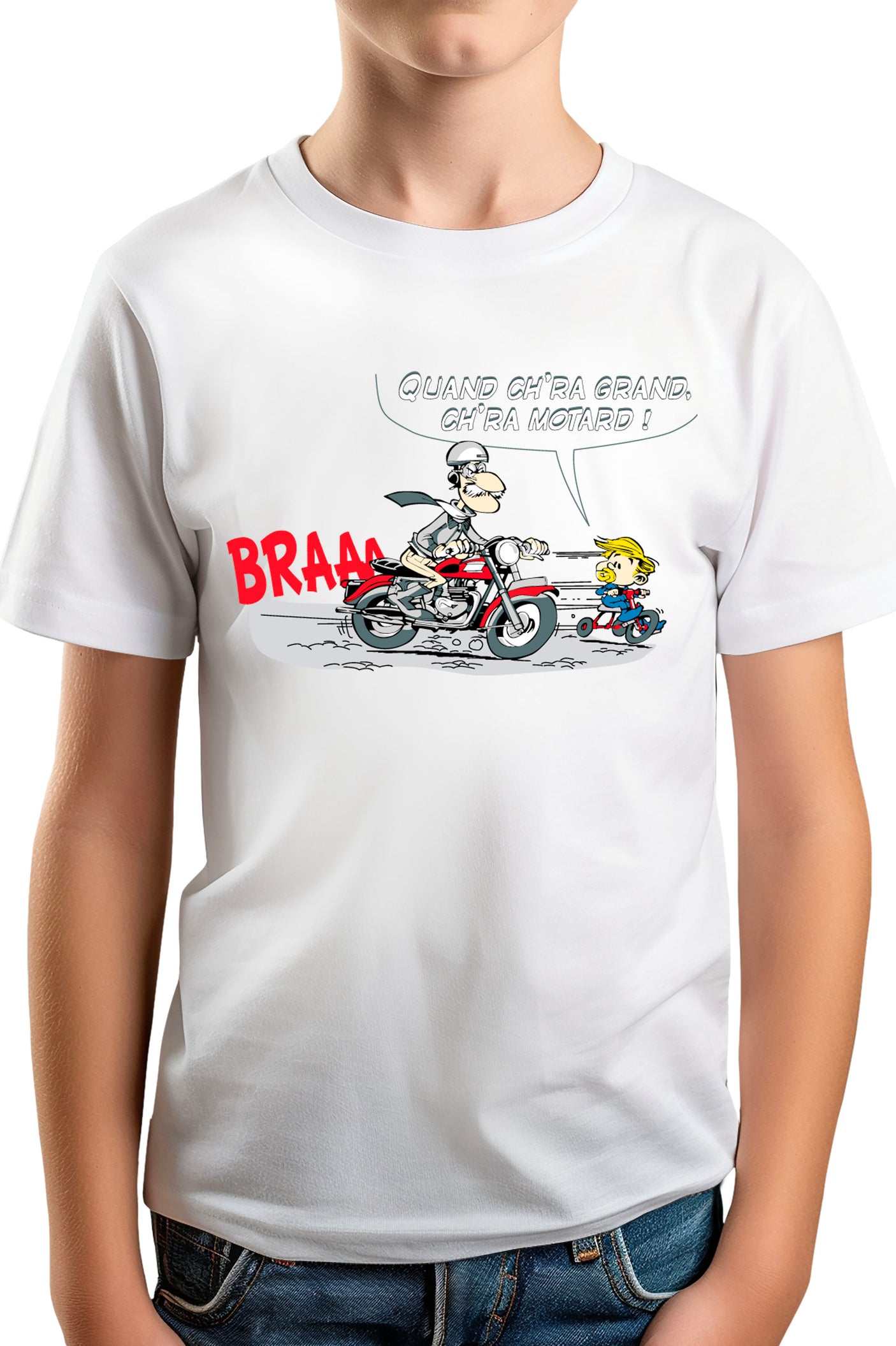 T-Shirt Garçon Motard transmission fils