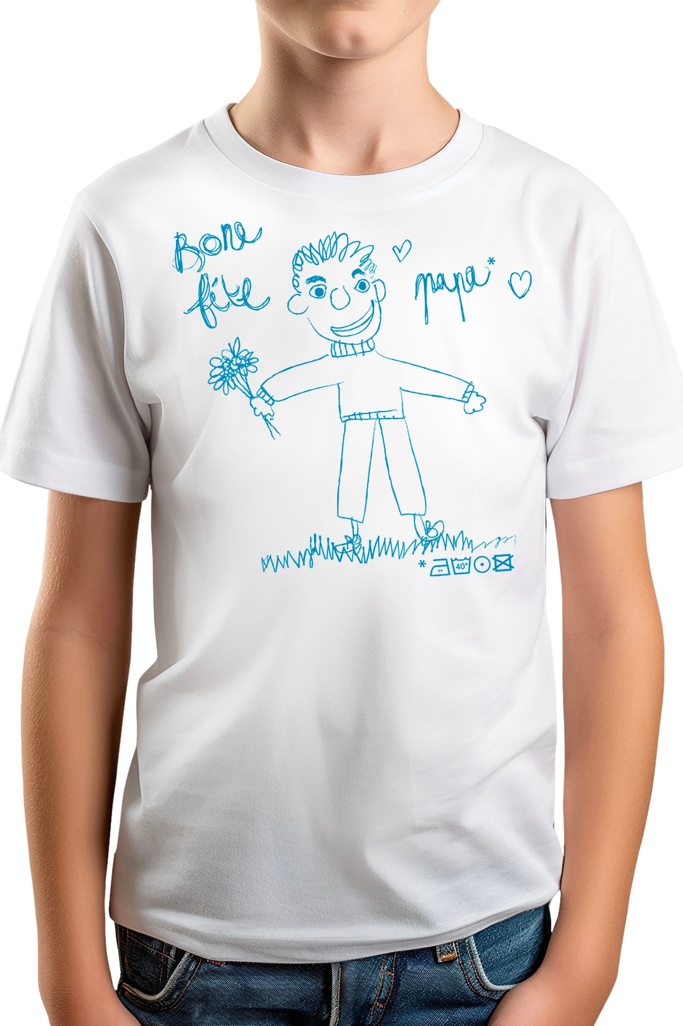 T-Shirt Garçon Bone Fête Papa Dessin