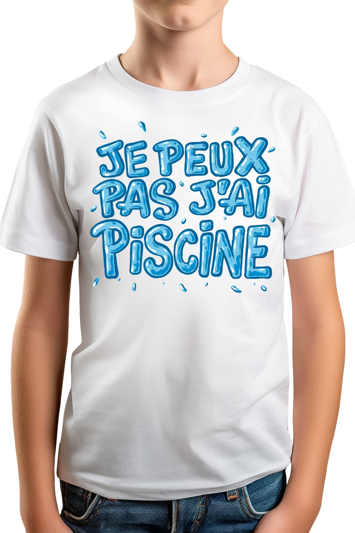 T-Shirt Garçon Je peux pas, j'ai piscine