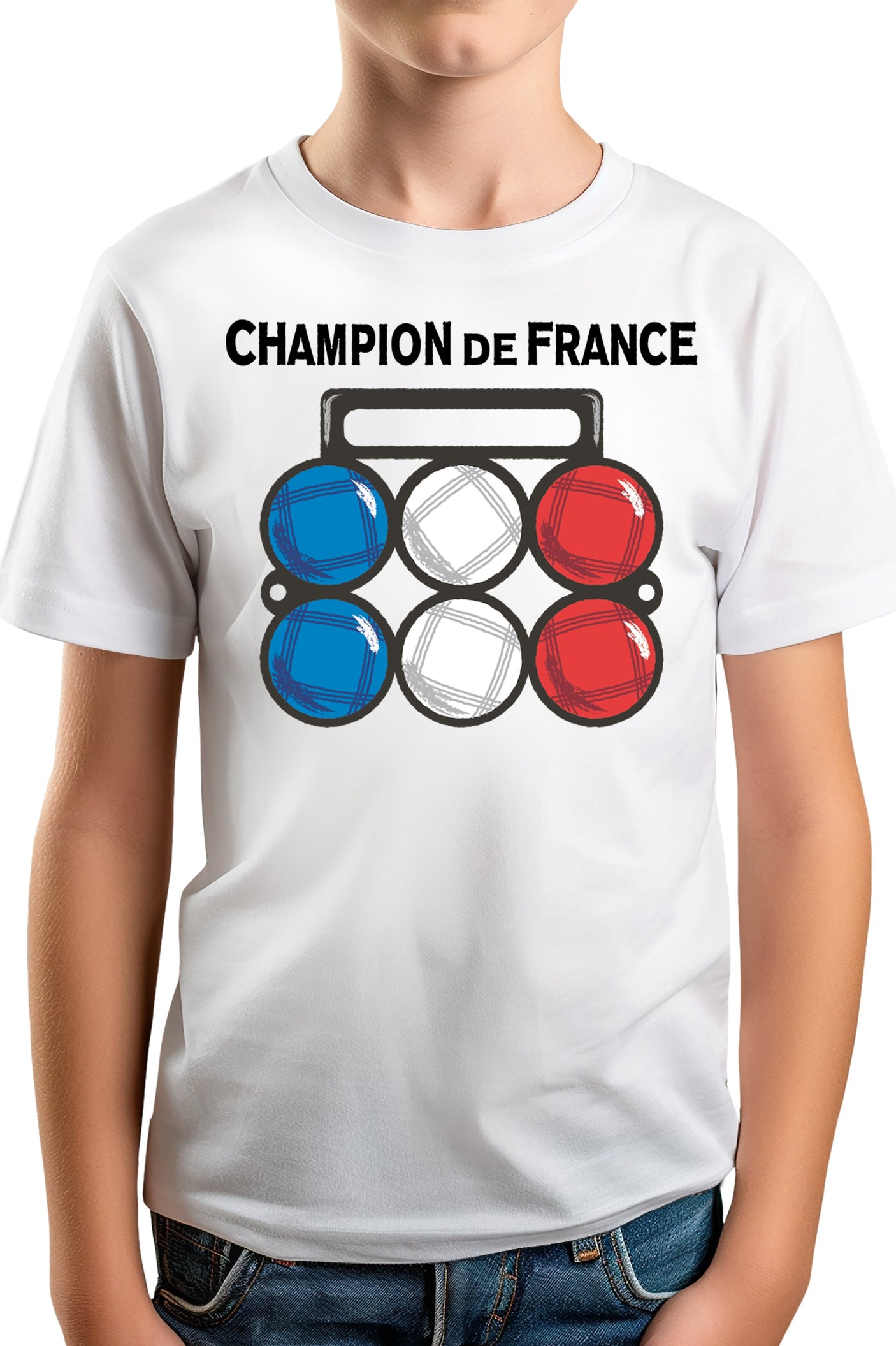 T-Shirt Garçon Champion de France pétanque