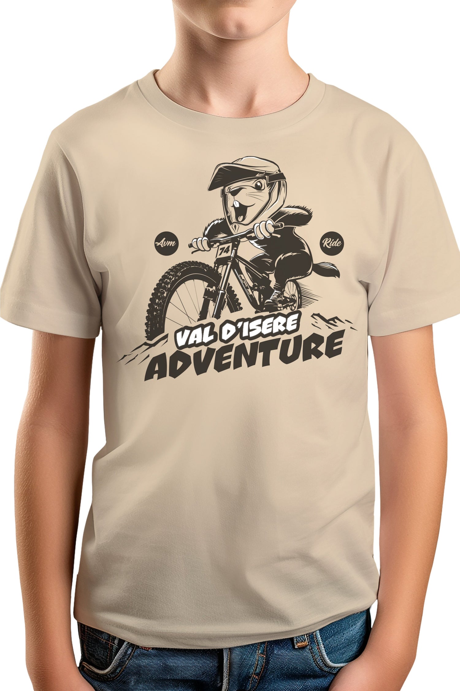 T-Shirt Garçon Marmotte sur vélo