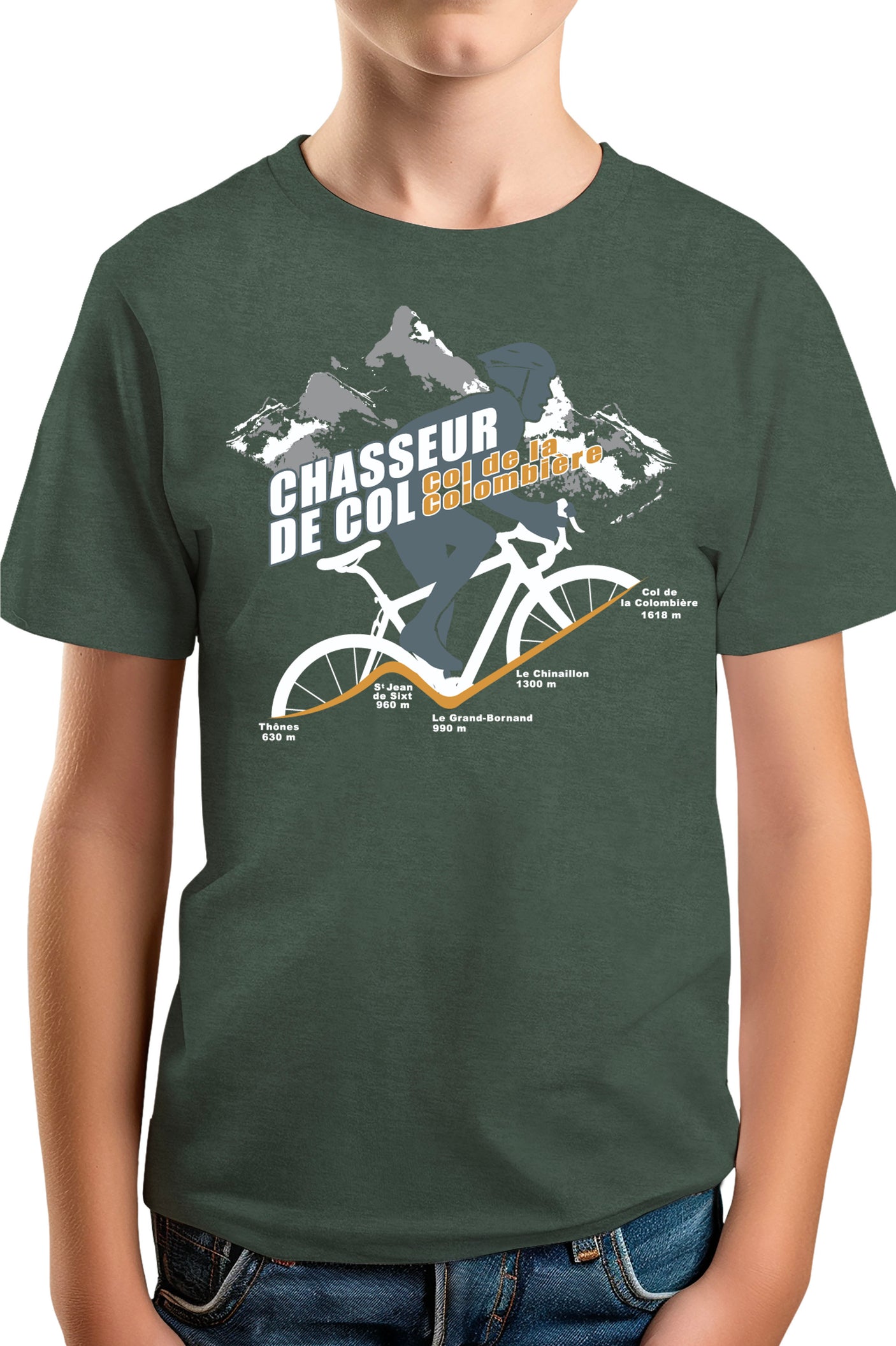 T-Shirt Garçon Vélo Chasseur de col Colombière