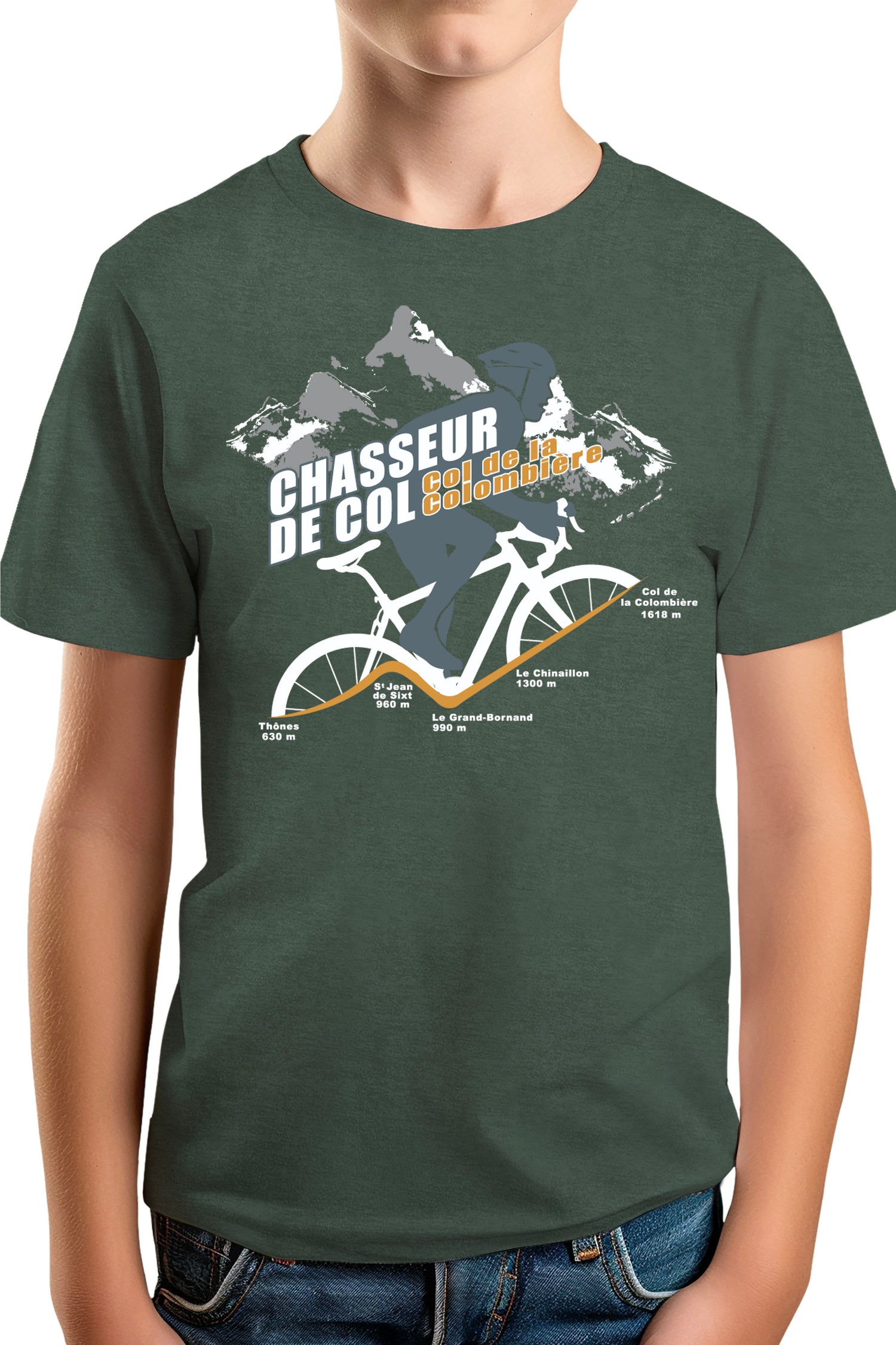 T-Shirt Garçon Vélo Chasseur de col Colombière