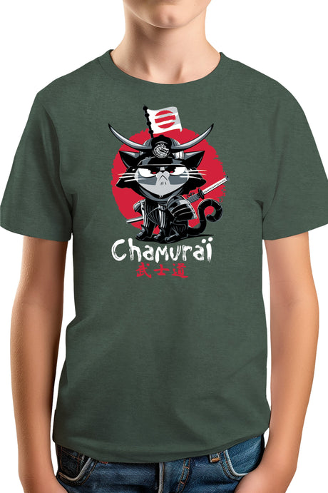 T-Shirt Garçon Chat en samouraï