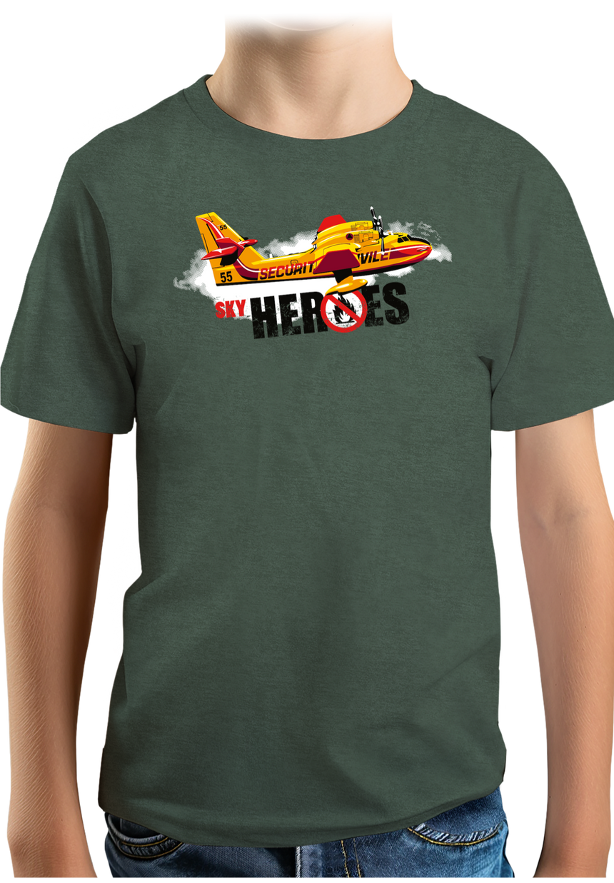 T-Shirt Garçon Avion pompier pour éteindre les feux