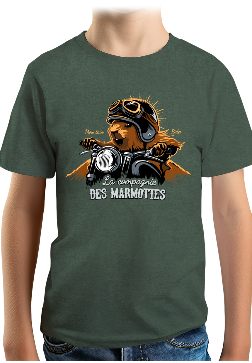T-Shirt Garçon Compagnie des Marmottes en Moto