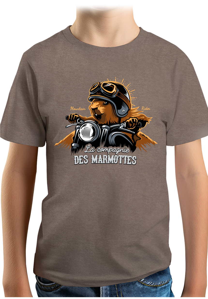 T-Shirt Garçon Compagnie des Marmottes en Moto