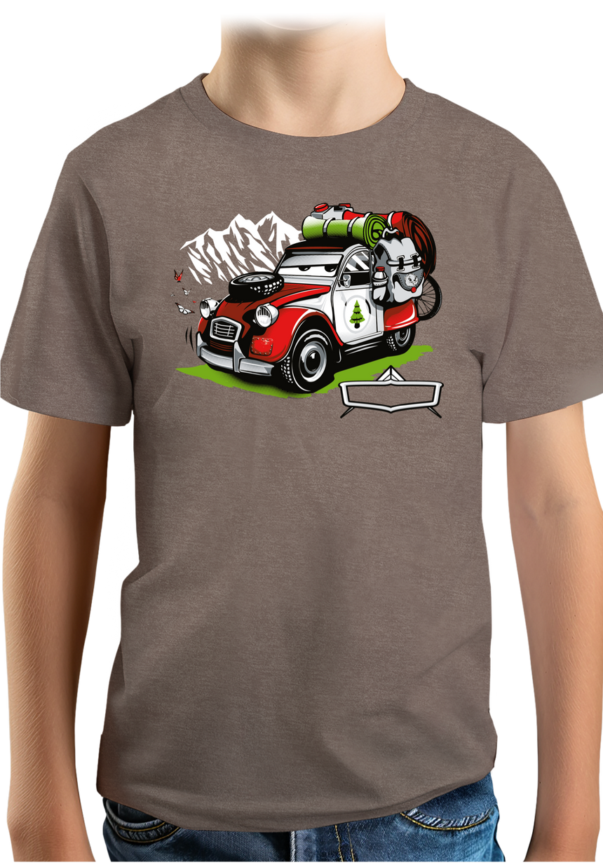 T-Shirt Garçon Voiture 2CV à la montagne