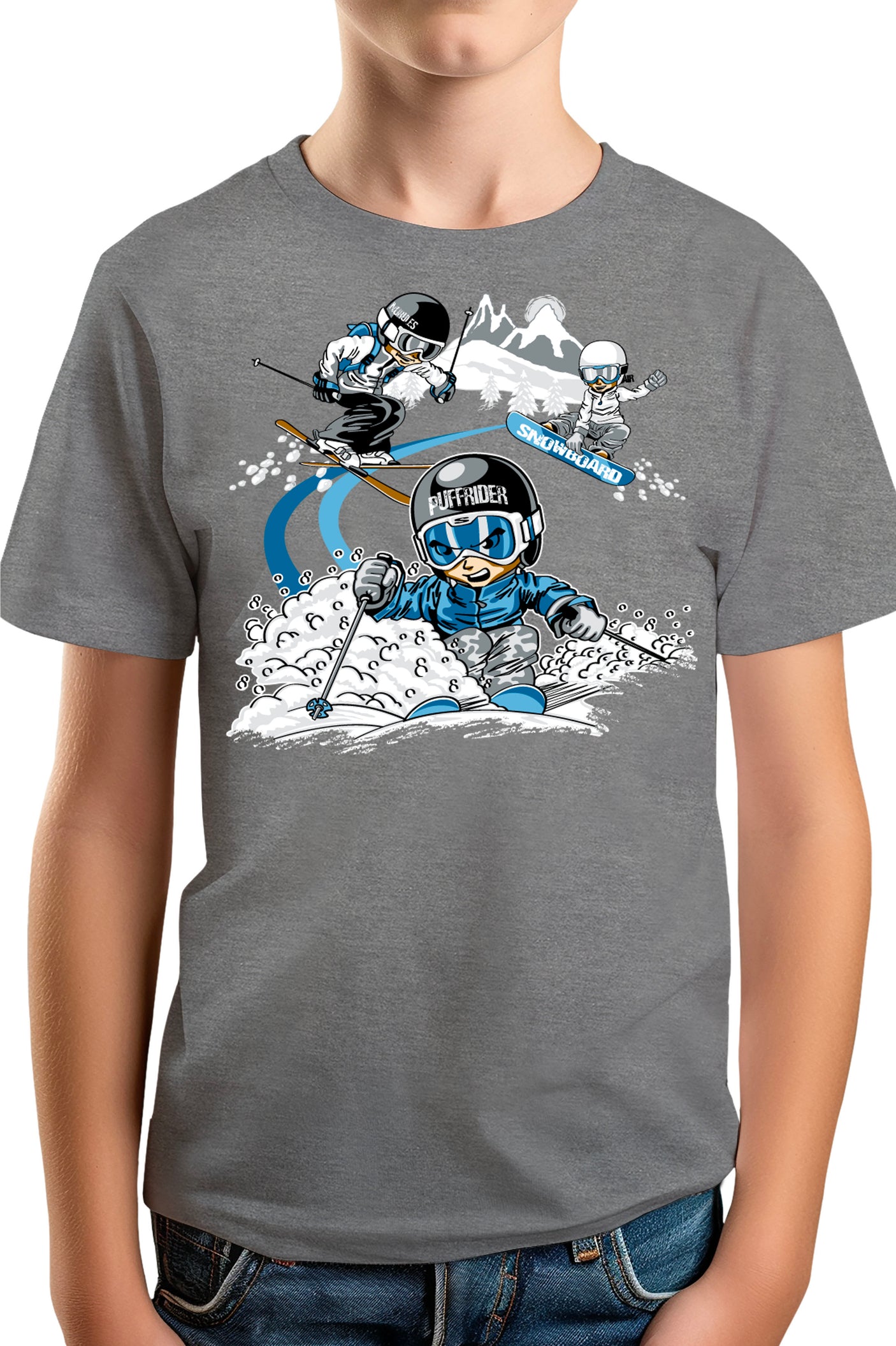 T-Shirt Garçon 3 garçons ski et surf