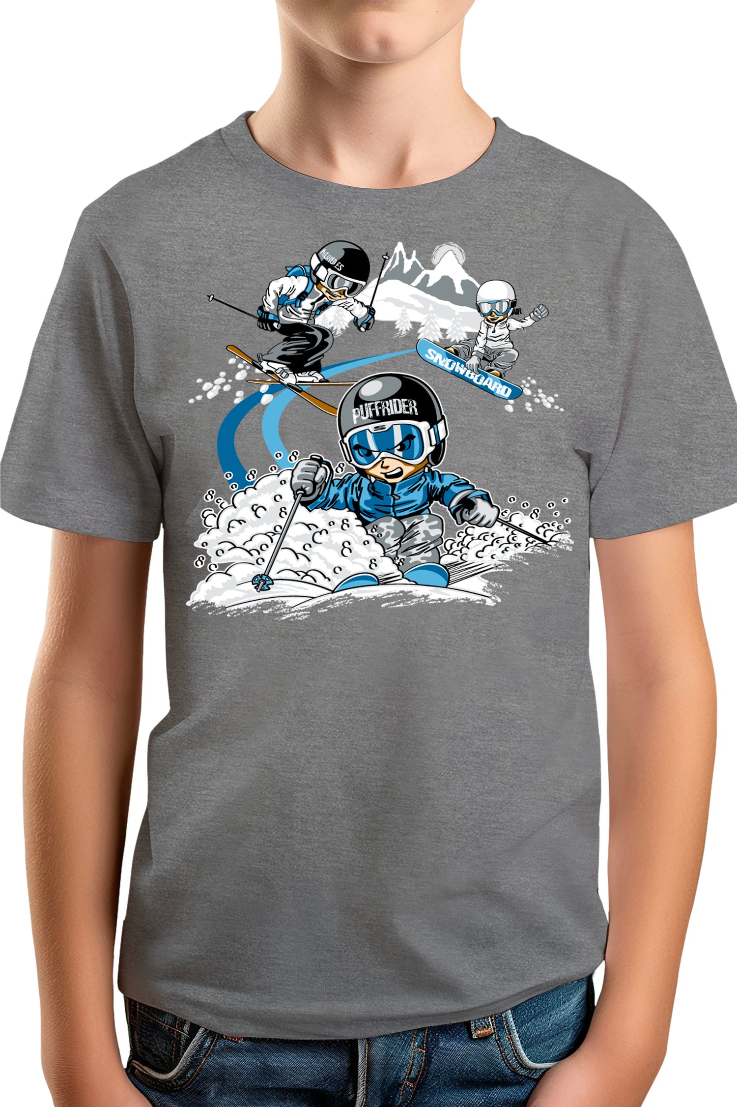 T-Shirt Garçon 3 garçons ski et surf