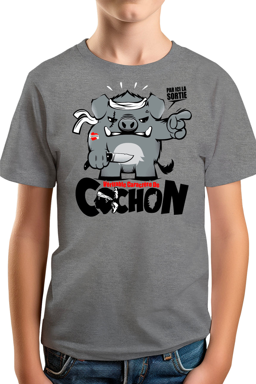 T-Shirt Garçon Véritable caractère de cochon