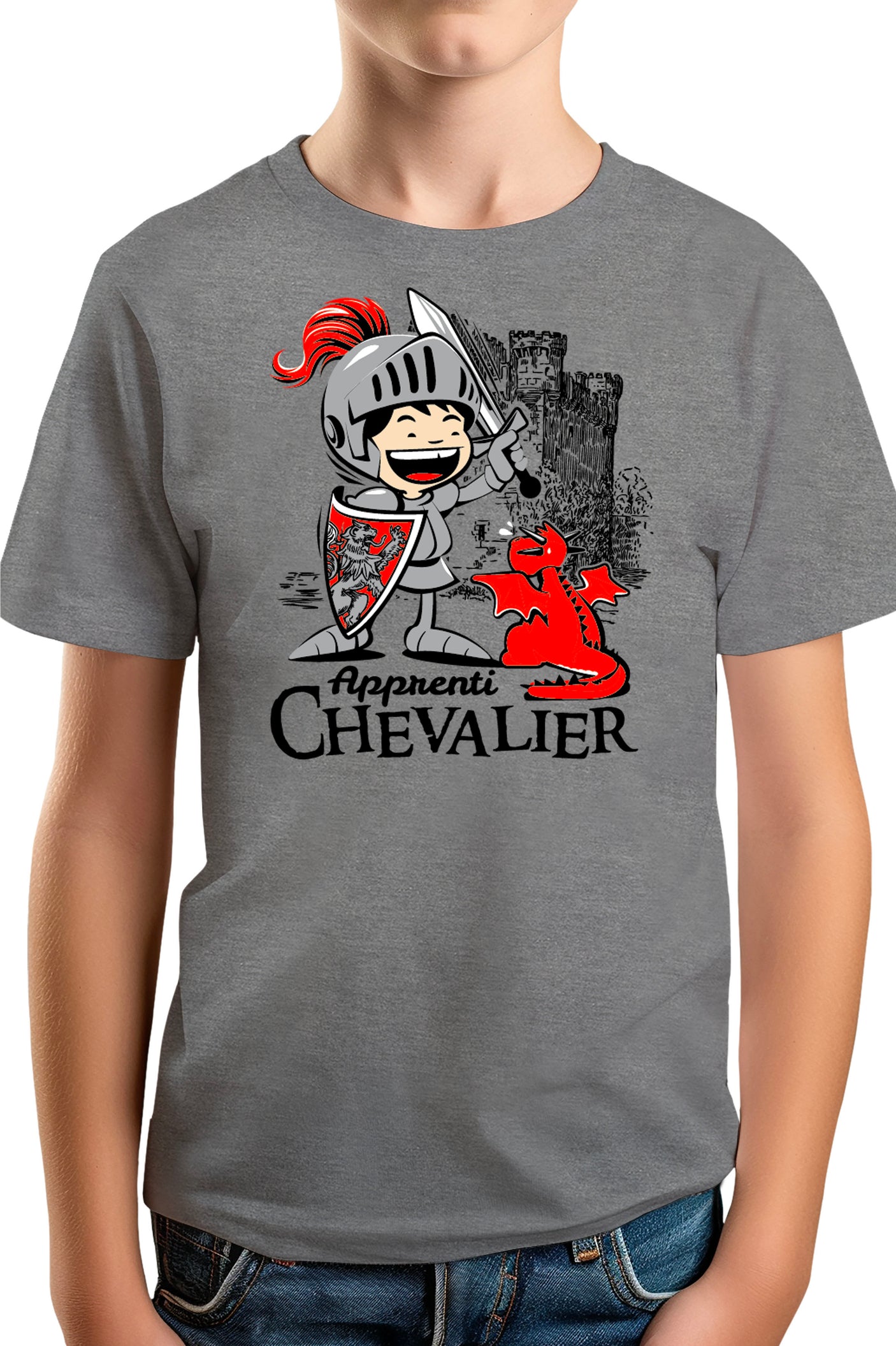 T-Shirt Garçon Apprenti Chevalier dressage dragon