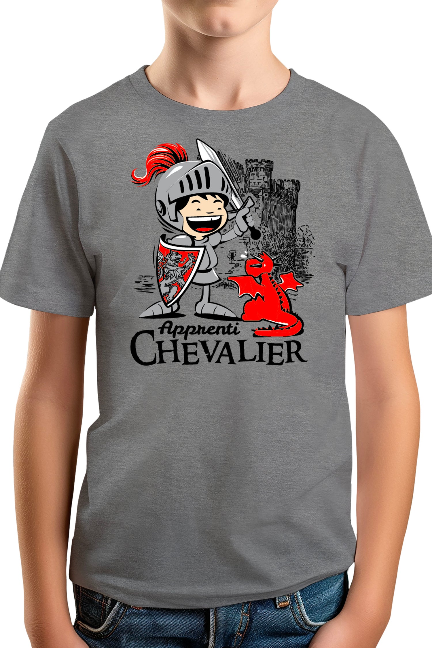 T-Shirt Garçon Apprenti Chevalier dressage dragon