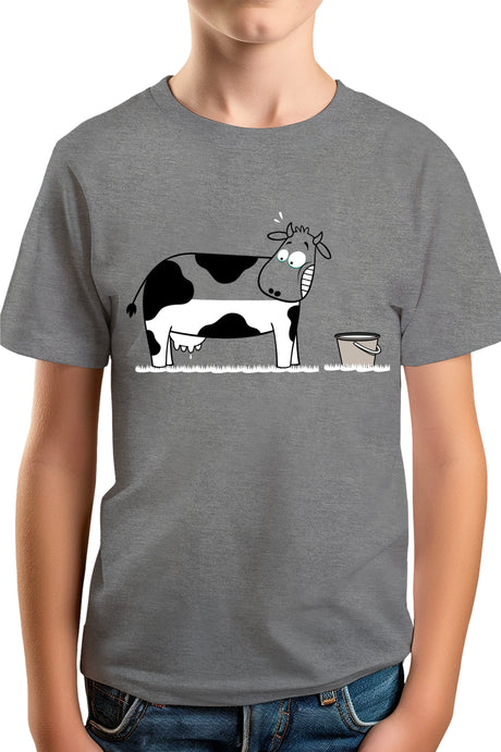 T-Shirt Garçon Vache à moitié pleine de lait