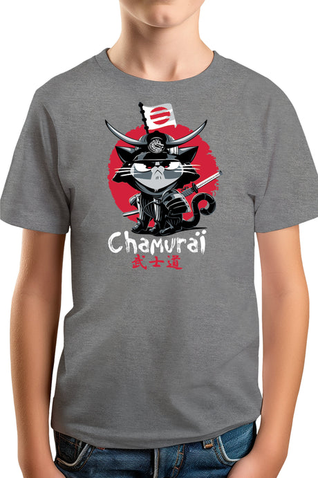 T-Shirt Garçon Chat en samouraï