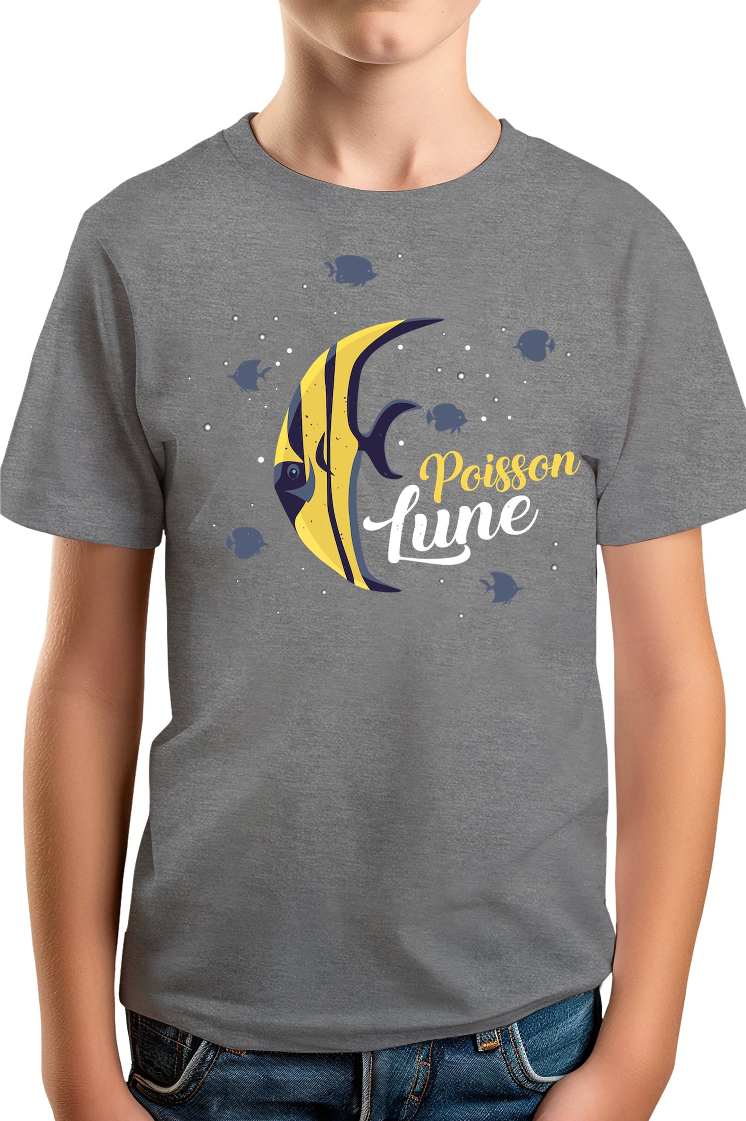 T-Shirt Garçon Poisson lune avec strass
