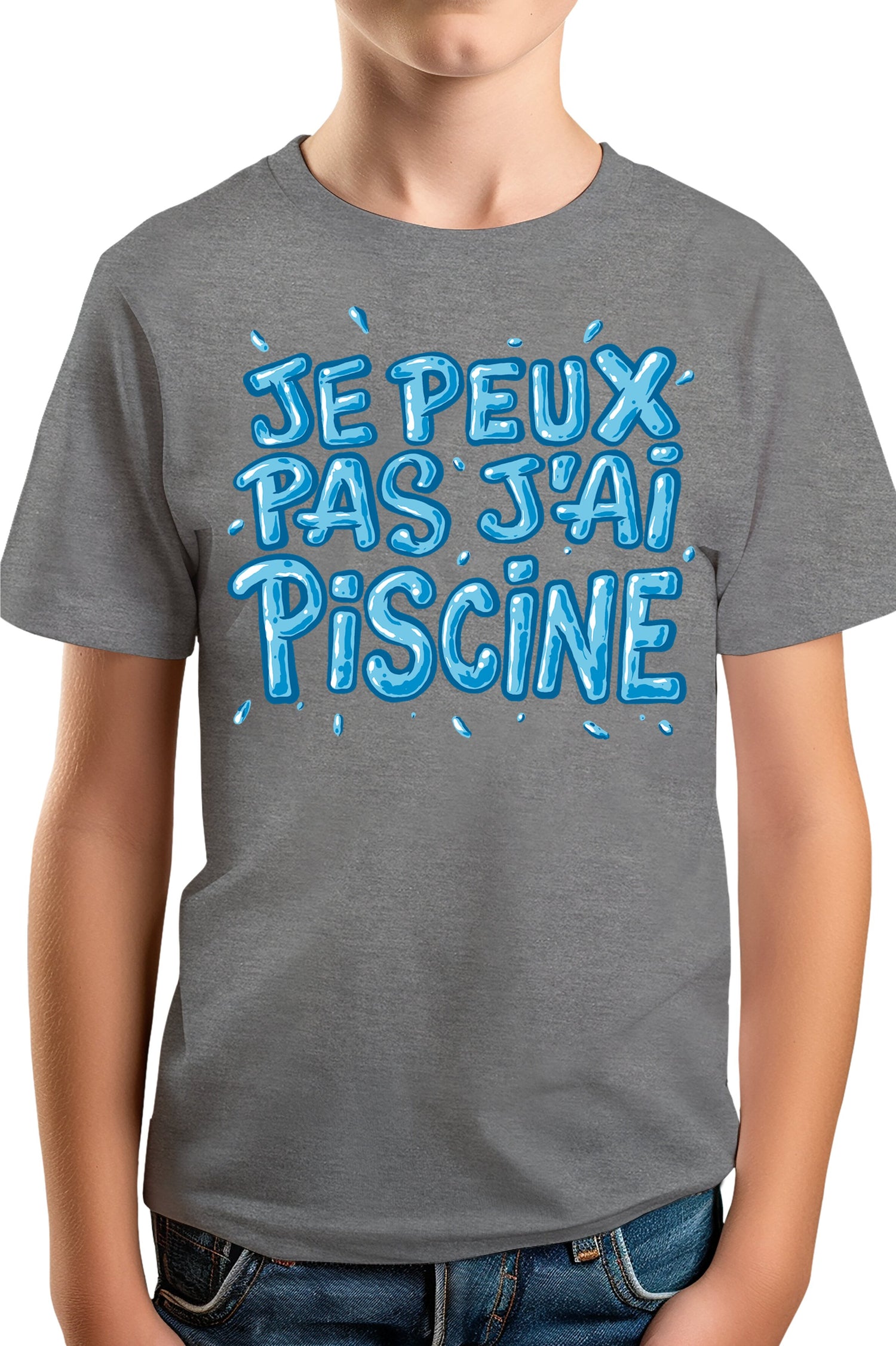 T-Shirt Garçon Je peux pas, j'ai piscine