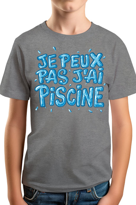 T-Shirt Garçon Je peux pas, j'ai piscine