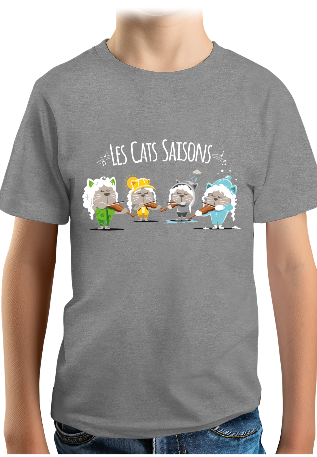 T-Shirt Garçon Les cats saisons