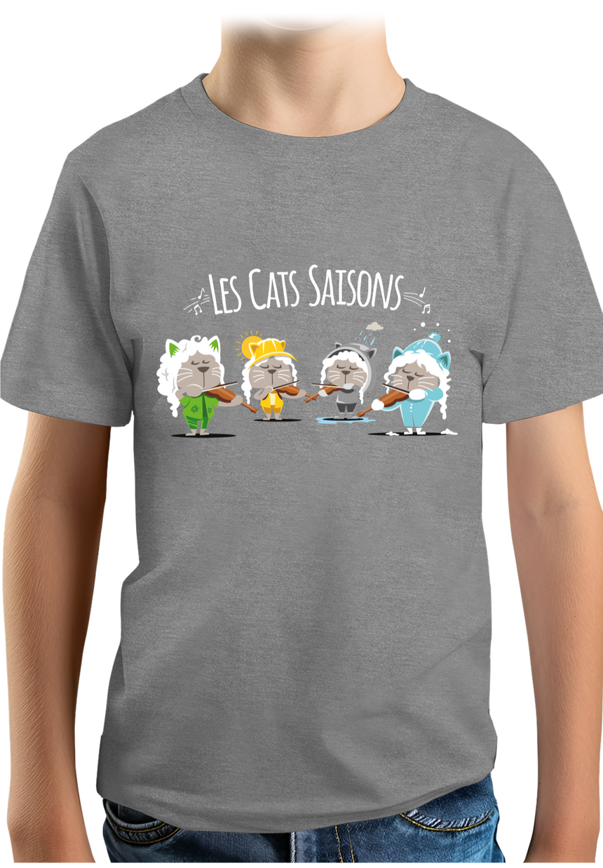 T-Shirt Garçon Les cats saisons